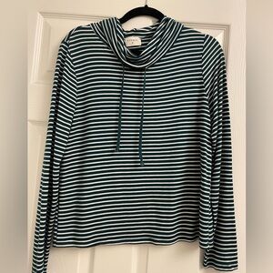 Striped Cowl Neck Top